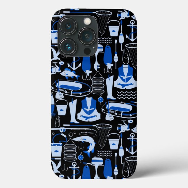 Coques Case-Mate iPhone Motif bleu de pêche (Verso)