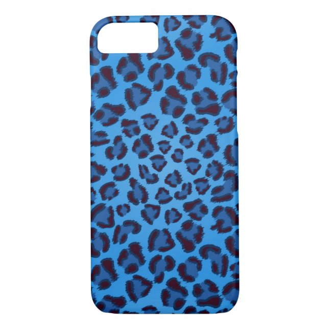 Coques Case-Mate iPhone motif bleu de texture de léopard (Dos)