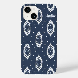 Coque Pour iPhone 14 Motif bleu et blanc de la marine