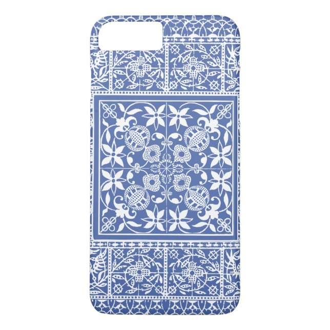 Coques Case-Mate iPhone Motif bleu et blanc élégant de la Renaissance (Dos)