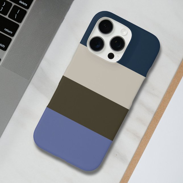 Coques Case-Mate iPhone Motif Bleu et Brown rayures (Créateur téléchargé)