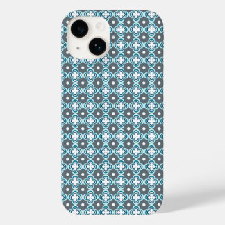 Coque Pour iPhone 14 Motif bleu et gris