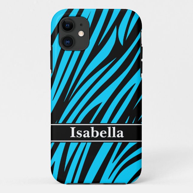 Coques Case-Mate iPhone Motif Blue Black Stripes (Dos)