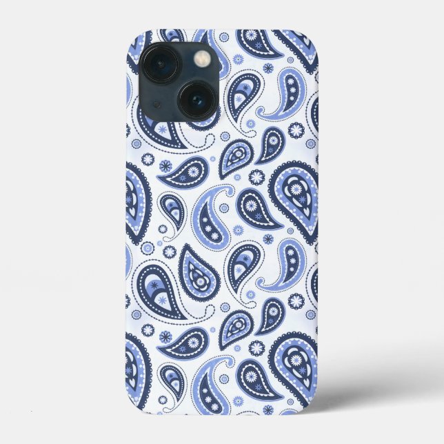 Coques Case-Mate iPhone Motif Blue Paisley (Verso)