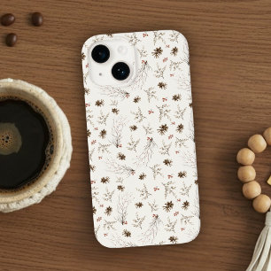 Coque Pour iPhone 14 Motif Boho Woodland Winterberry