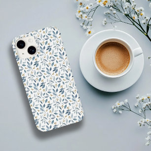 Coque Pour iPhone 14 Motif botanique à l'aquarelle bleue 