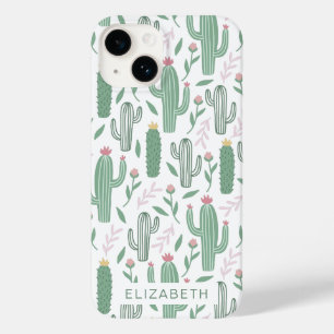 Coque Pour iPhone 14 motif botanique de Cactus personnalisé