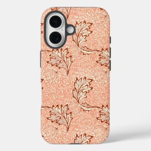Coque Pour iPhone 16 Motif botanique floral rouge pêche Morris William