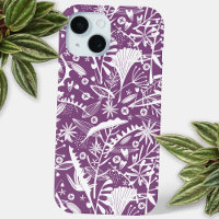 Motif botanique pourpre