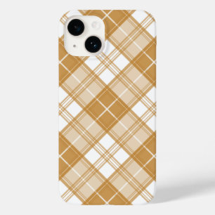 Coque Pour iPhone 14 Motif Brown Tartan blanc yxm0uat9