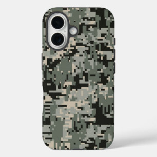Coque Pour iPhone 16 Motif Camo Forêt-Noire