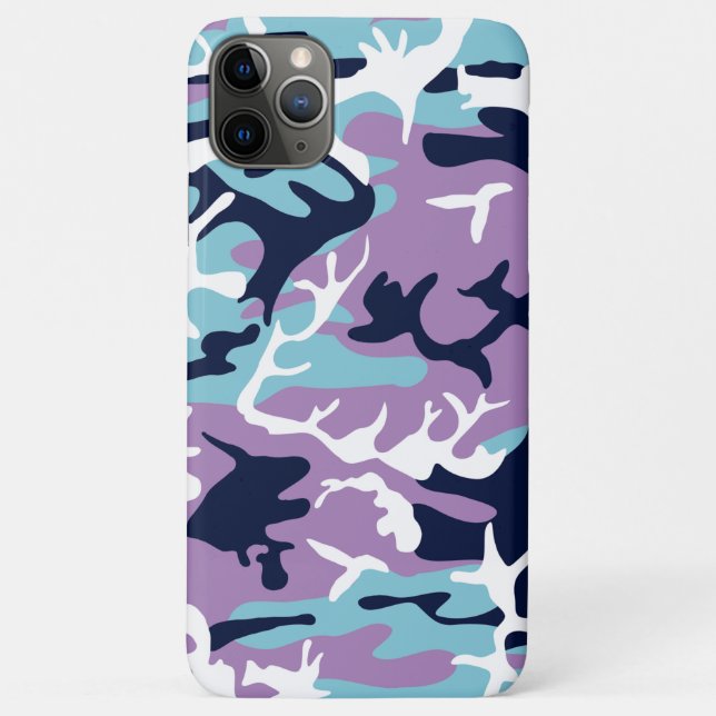 Coques Case-Mate iPhone Motif Camo - Violet Marine Bleu Blanc (Dos)