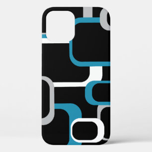 Case-Mate iPhone Case Motif carré Retro bleu gris noir