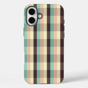 Coques iPhone 16 Plus Motif carreaux pastel en rayures horizontales