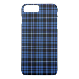 Coque iPhone 7 Plus Motif carreaux tartan écossais bleu et noir