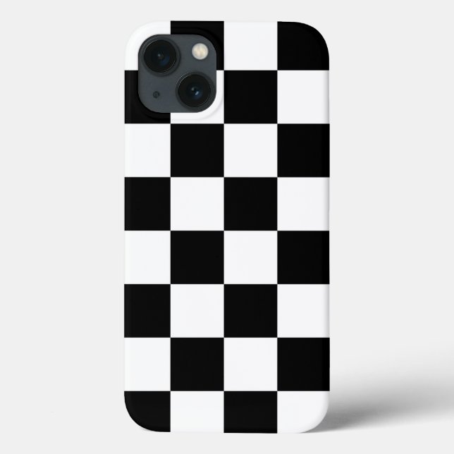 Coques Case-Mate iPhone Motif Checkered noir et blanc audacieux (Verso)