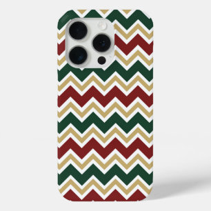 Coque iPhone 15 Pro Motif Chevron blanc rouge vert