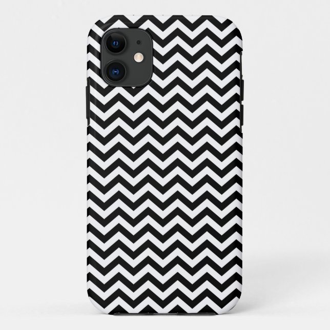 Coques Case-Mate iPhone Motif Chevron noir et blanc (Dos)