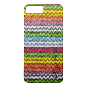 Coques Pour iPhone Motif Chevron Stripes Multicolore en cuir #4