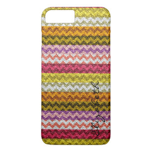 Coques Pour iPhone Motif Chevron Stripes Multicolore en cuir #5