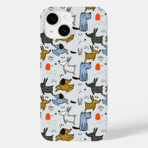 Coque Pour iPhone 14 Motif chien mignon Doodle