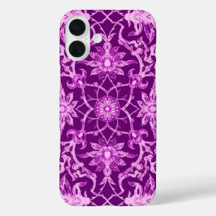 iPhone 16 Plus Case Motif chinois Art Nouveau - Amethyst violet