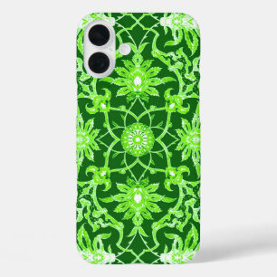 iPhone 16 Plus Case Motif chinois Art Nouveau - Emerald Green