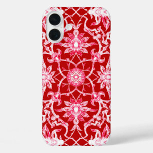 iPhone 16 Plus Case Motif chinois Art Nouveau - Rouge profond
