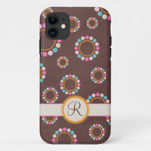 Coque Case-Mate Pour iPhone Motif circulaire avec le monogramme de pois