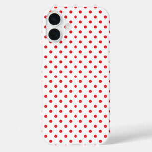 Coques iPhone 16 Plus Motif classique à petits pois rouges