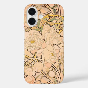 Coque Pour iPhone 16 Motif Classique Art Nouveau de jardin de pivoines 