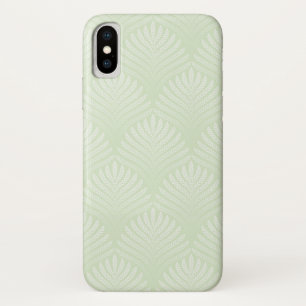 Coque iPhone X Motif classique de feuillage dans le blanc et le