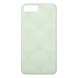 Coque iPhone 8 Plus/7 Plus Motif classique de feuillage dans le blanc et le