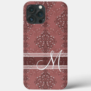 iPhone 13 Pro Max Case Motif classique personnalisé Monogramme Chic Flora