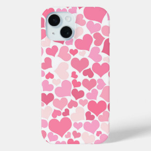 Coque Pour iPhone 15 Motif Coeurs roses mignons