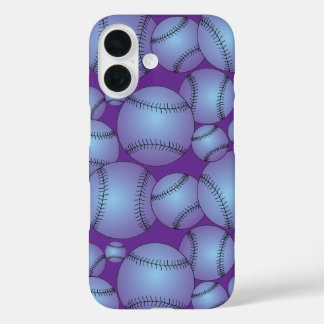 Coque Pour iPhone 16 Motif coloré de Baseballs
