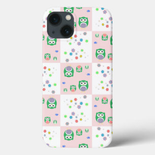 Etui iPhone 13 Motif coloré de hibou pour des enfants