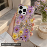 Motif Cottagecore Fleur Sauvage Pressée Pastel