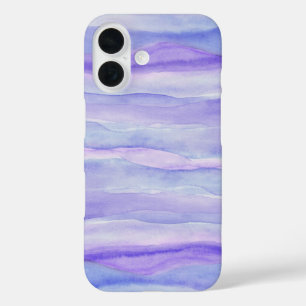 Coque Pour iPhone 16 Motif Couches d'aquarelle violet