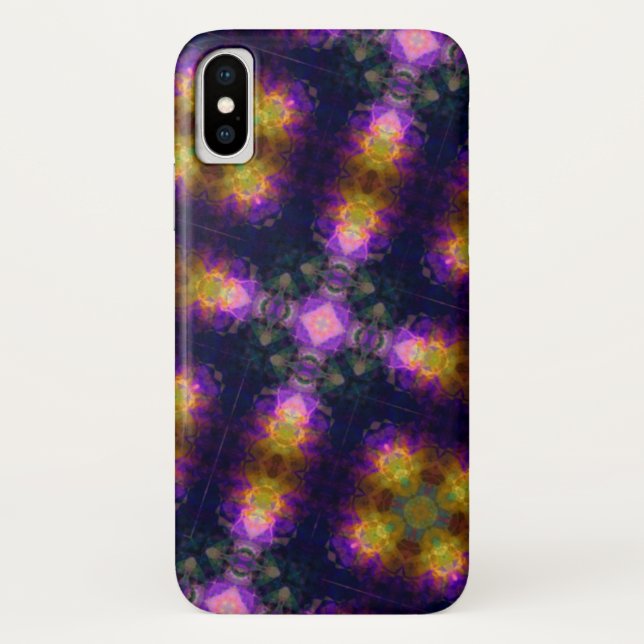 Coques Case-Mate iPhone Motif croisé de kaléidoscope violet (Dos)