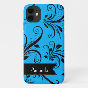Case-Mate iPhone Case Motif Damas, Damas Bleu, Votre Nom