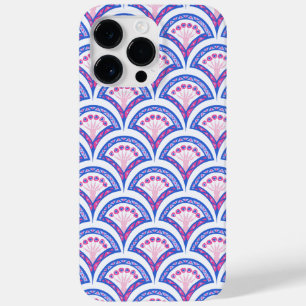 Coque Pour Pour iPhone 14 Pro Max motif damassé floral bleu