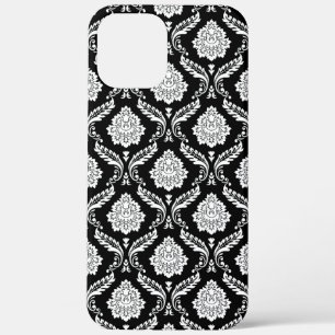 Case-Mate iPhone Case Motif Damassé Rococo Blanc sur Noir
