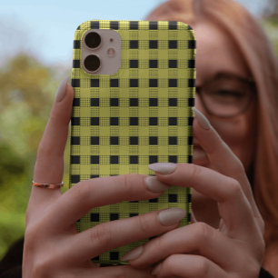 Case-Mate iPhone Case Motif damier noir et jaune élégant