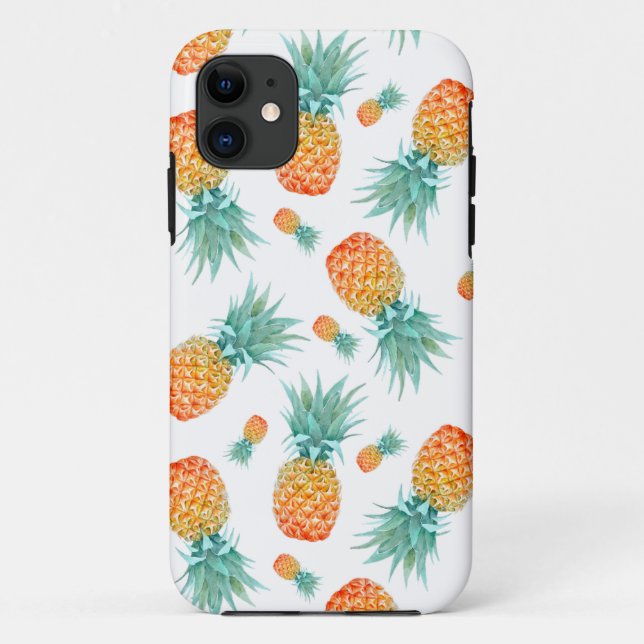 Coques Case-Mate iPhone Motif d'ananas doré | Personnalisé (Dos)
