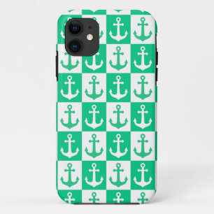 Case-Mate iPhone Case motif d'Ancre À damiers navire - Vert océan