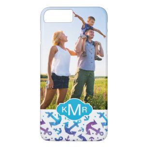 Coque iPhone 8 Plus/7 Plus Motif   d'Ancre de colorant de cravate votre photo