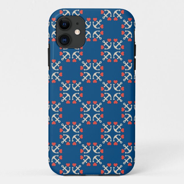 Coques Case-Mate iPhone Motif d'Ancre et de coeur (Dos)
