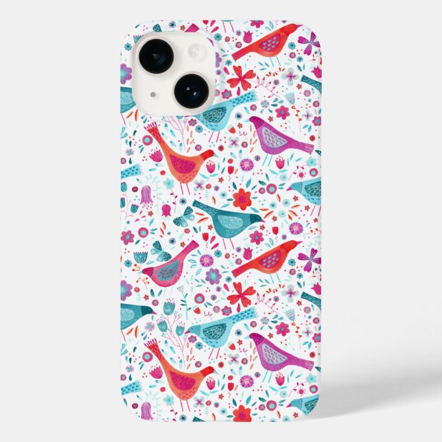 Coques Case-Mate iPhone Motif d'aquarelle d'oiseaux (Verso)