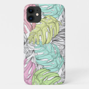 Case-Mate iPhone Case Motif d'aquarelle en feuille de monstère pastel tr